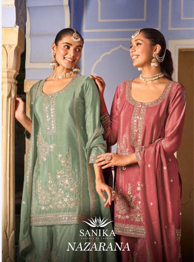 Sanika Nazrana Chinon Silk Heavy Embroidery Salwar Kameez