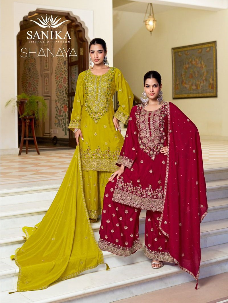 Sanika Shanaya Chinon Silk Heavy Embroidery Salwar Kameez