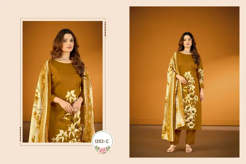 Radhika Azara Kayka 1203 A To D Jam Cotton Designer Print Dress Material