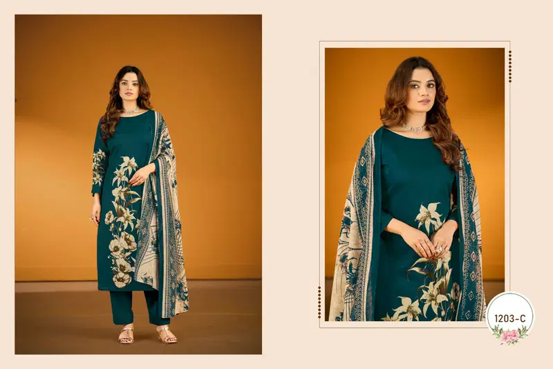 Radhika Azara Kayka 1203 A To D Jam Cotton Designer Print Dress Material