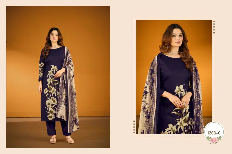 Radhika Azara Kayka 1203 A To D Jam Cotton Designer Print Dress Material