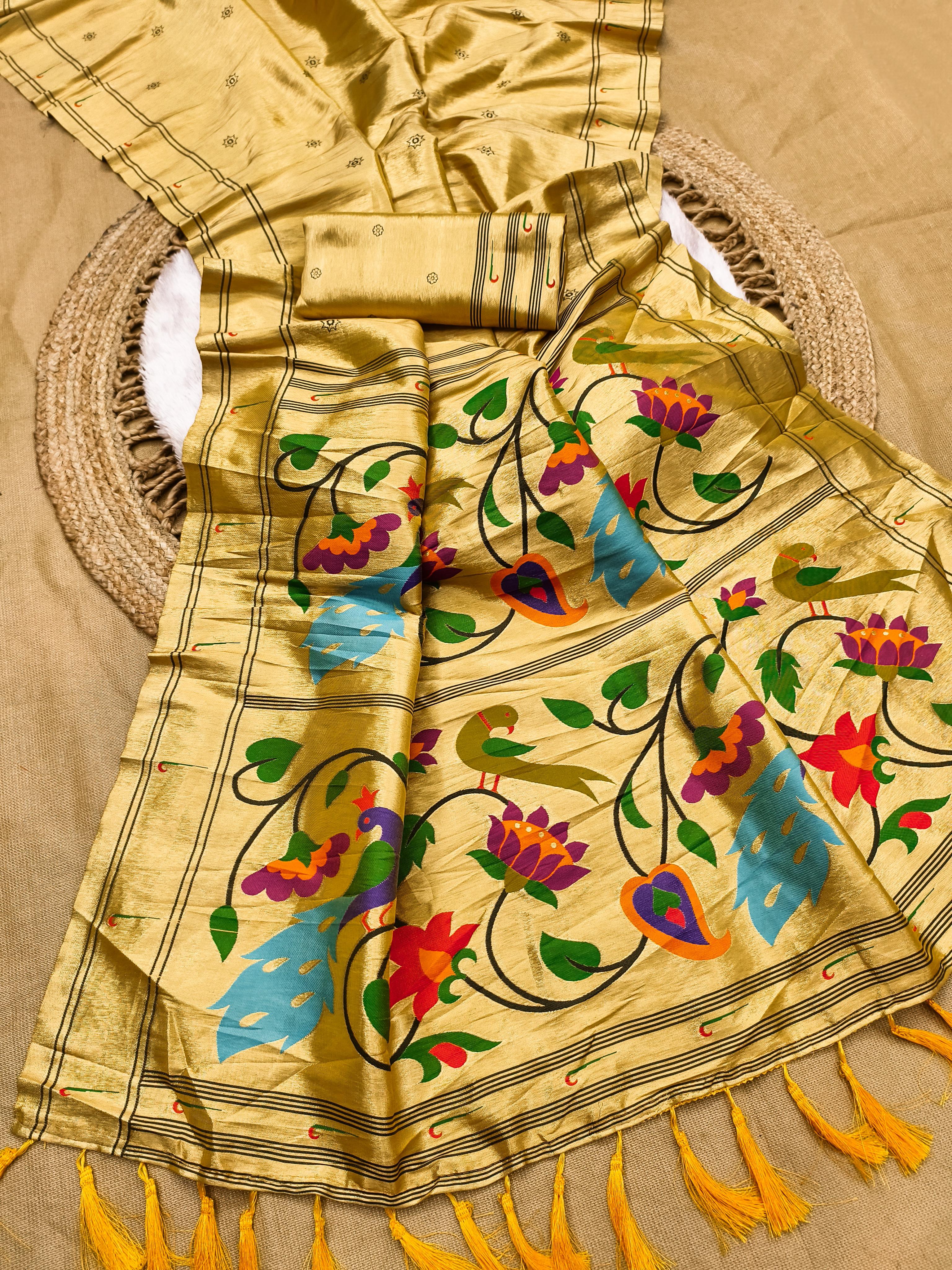 Lekha MN Zari Paithani Vol 2 Zari Tissue Pethani Silk Zari Weaving Saree