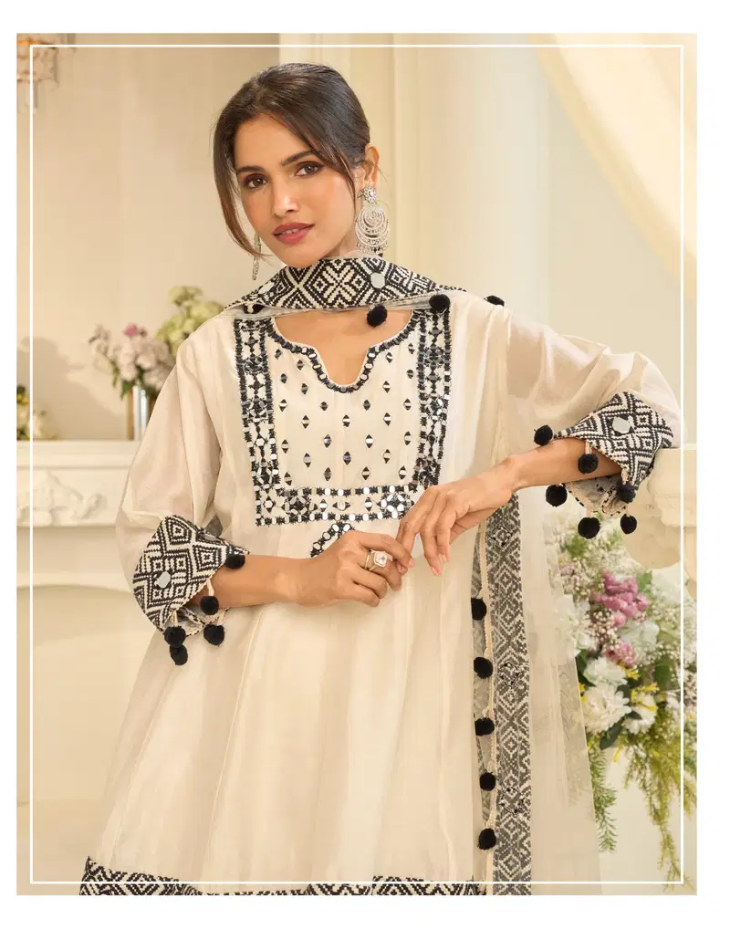 Sayuri Mirror 10304 And 10305 Silk With Mirror Work Top Bottom And Dupatta