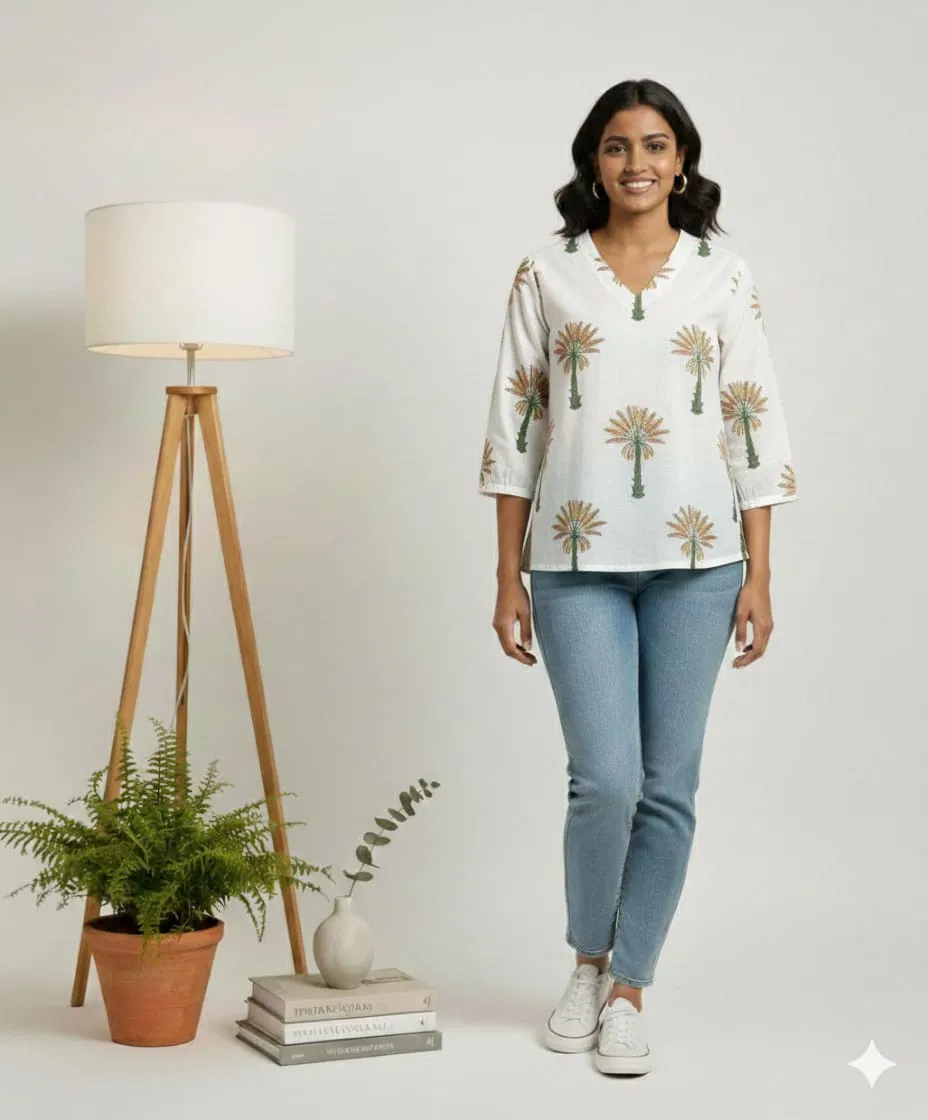Naisha K 673 Cotton Printed Casual Wear Top Collection