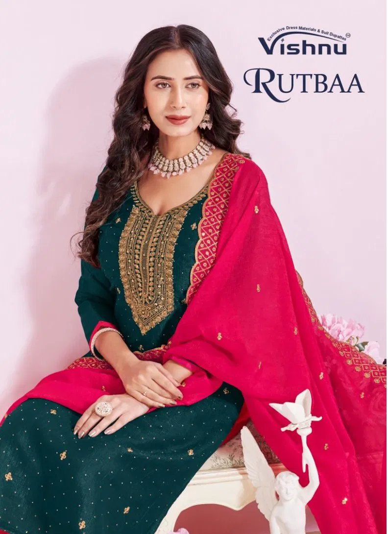 Vishnu Rutbaa Crunchy Blooming Work Dress Material Collection