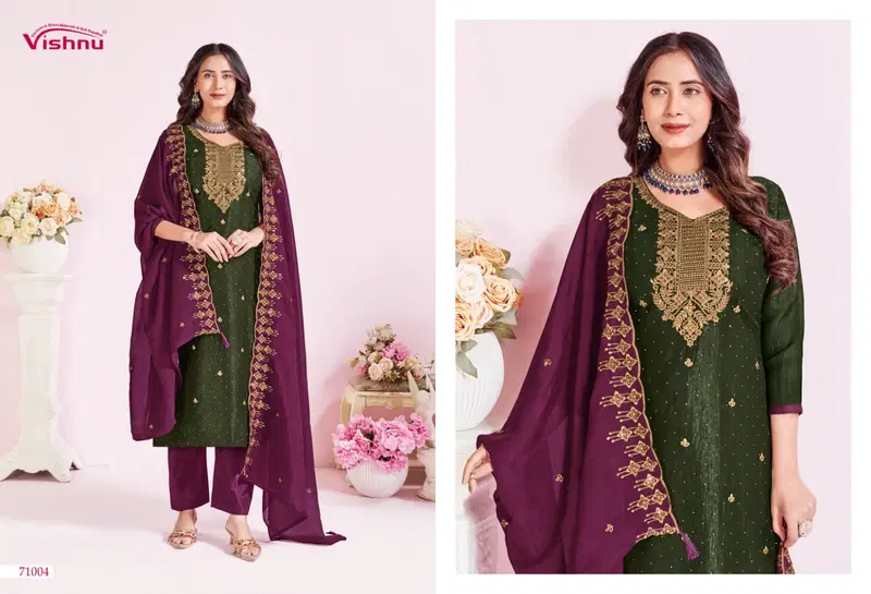 Vishnu Rutbaa Crunchy Blooming Work Dress Material Collection