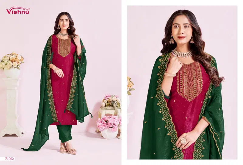 Vishnu Rutbaa Crunchy Blooming Work Dress Material Collection
