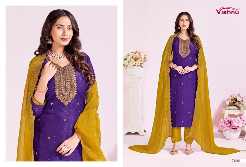 Vishnu Rutbaa Crunchy Blooming Work Dress Material Collection