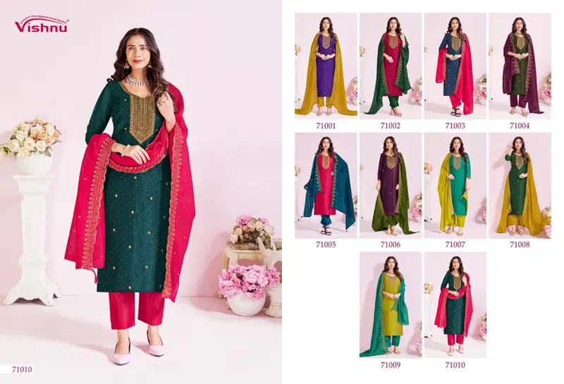 Vishnu Rutbaa Crunchy Blooming Work Dress Material Collection
