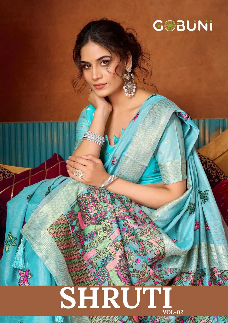 Gobuni Shruti Vol 2 Modal Katha Work With Mina Saree Collection