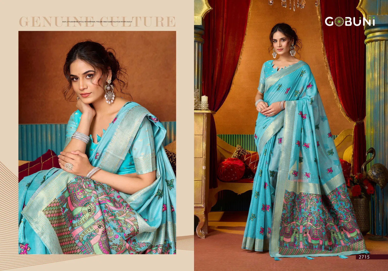 Gobuni Shruti Vol 2 Modal Katha Work With Mina Saree Collection