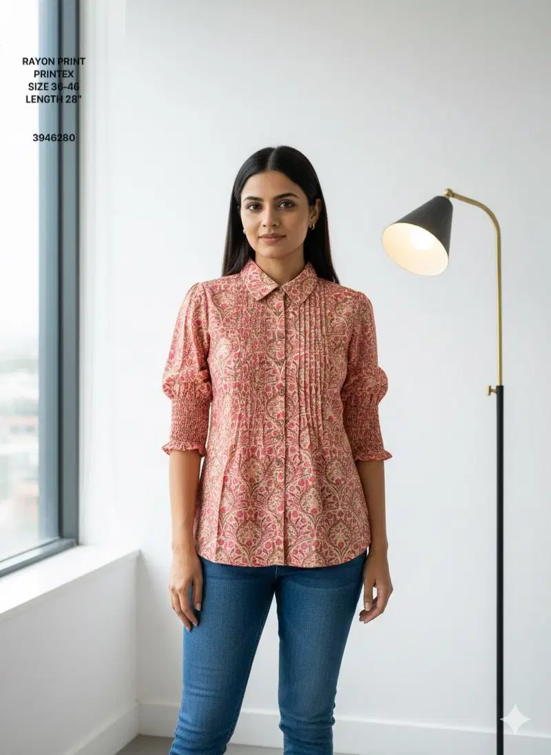 Naisha K 676 Rayon With Printed Casual Wear Short Top Collection
