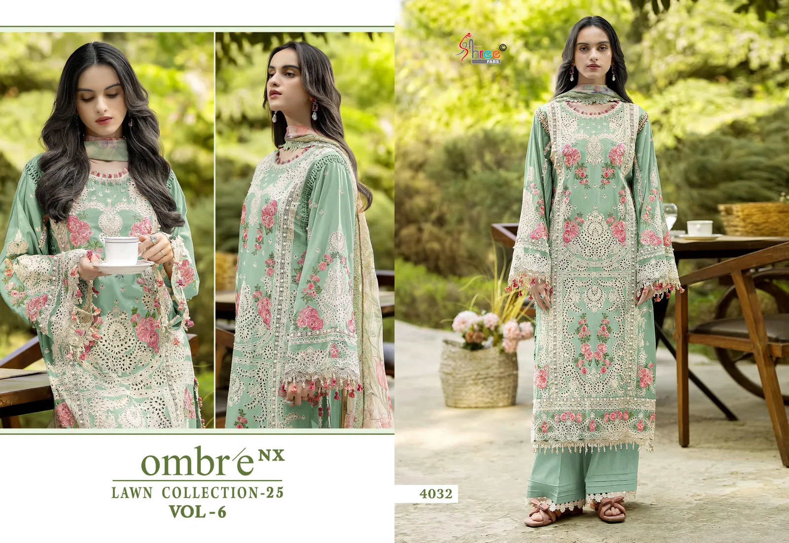 Shree Ombre Lawn Collection 25 Vol 6 Nx Chiffon Dupatta Pakistani Salwar Kameez