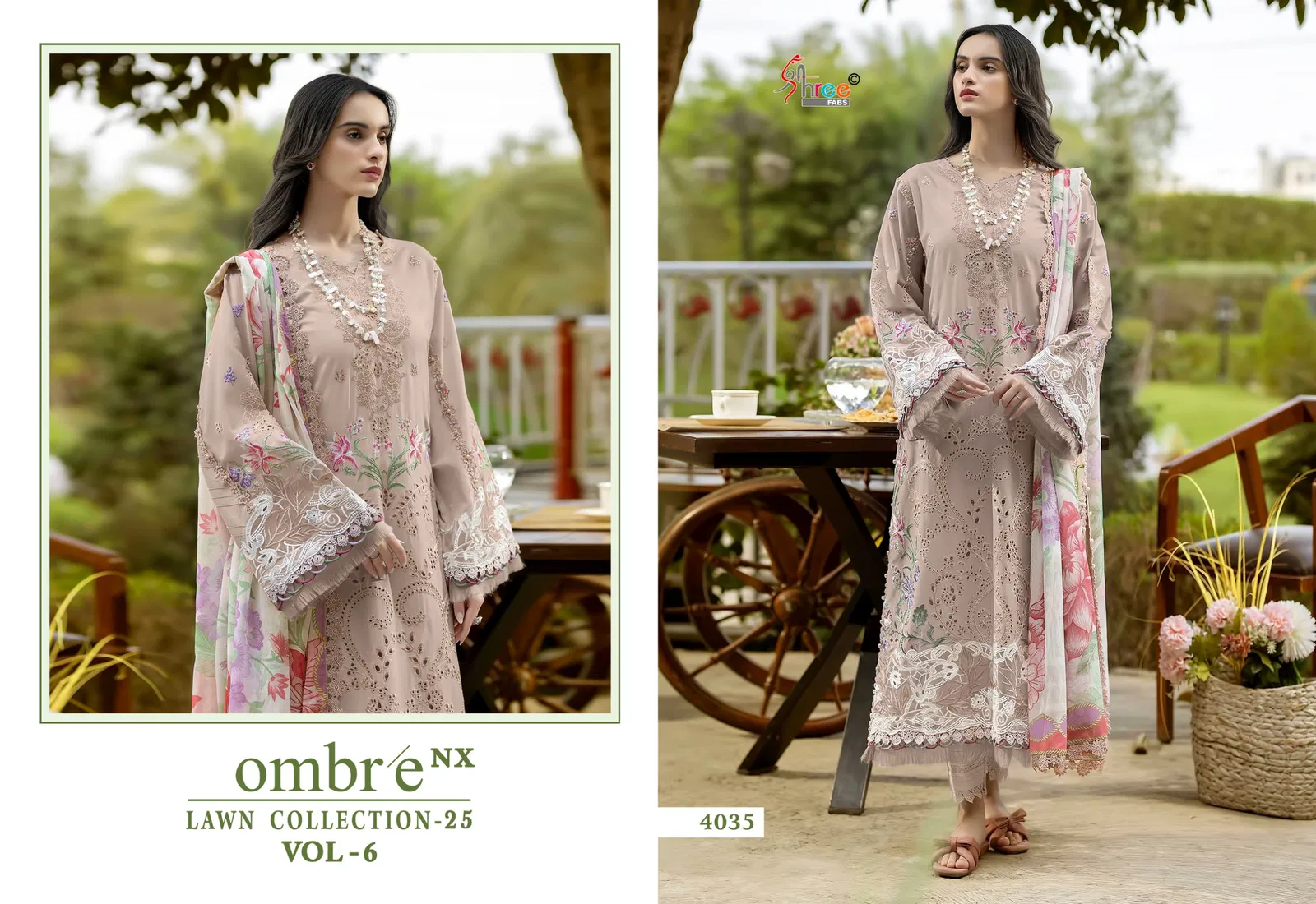 Shree Ombre Lawn Collection 25 Vol 6 Nx Chiffon Dupatta Pakistani Salwar Kameez