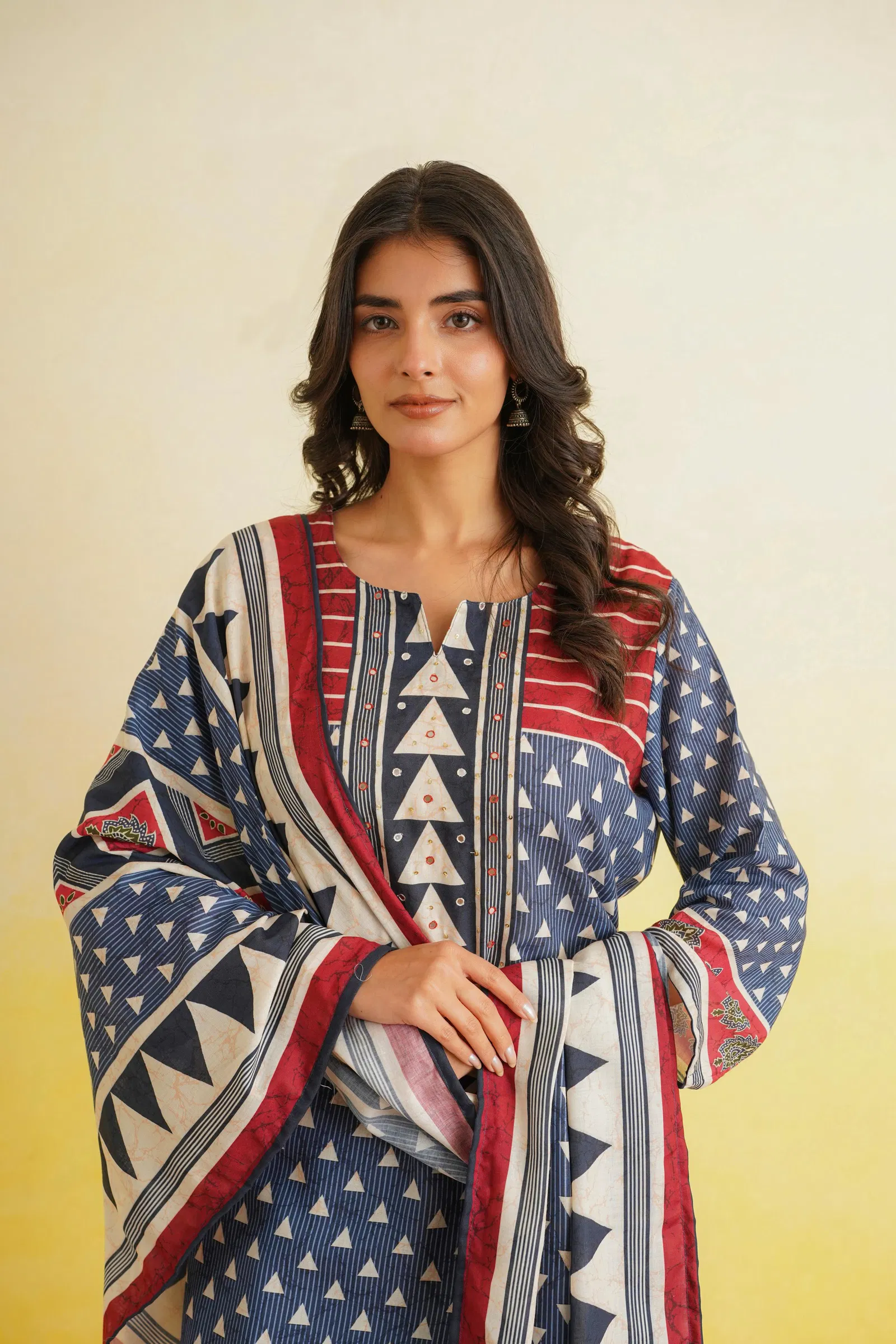 Naisha K 677 Cotton Traditional Wear Kurti Pant And Dupatta Collection