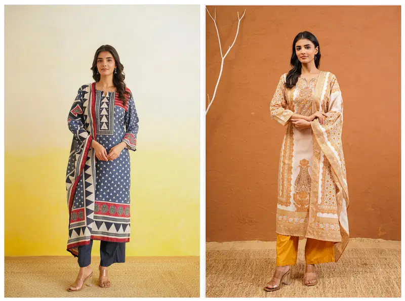 Naisha K 677 Cotton Traditional Wear Kurti Pant And Dupatta Collection