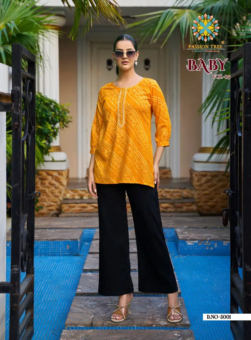Baby Vol 5 By Passion Tree Rayon Foil Printed Short Top Collection