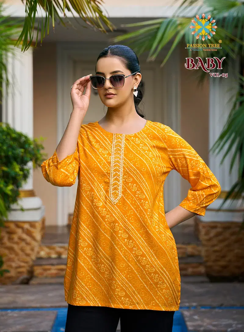 Baby Vol 5 By Passion Tree Rayon Foil Printed Short Top Collection