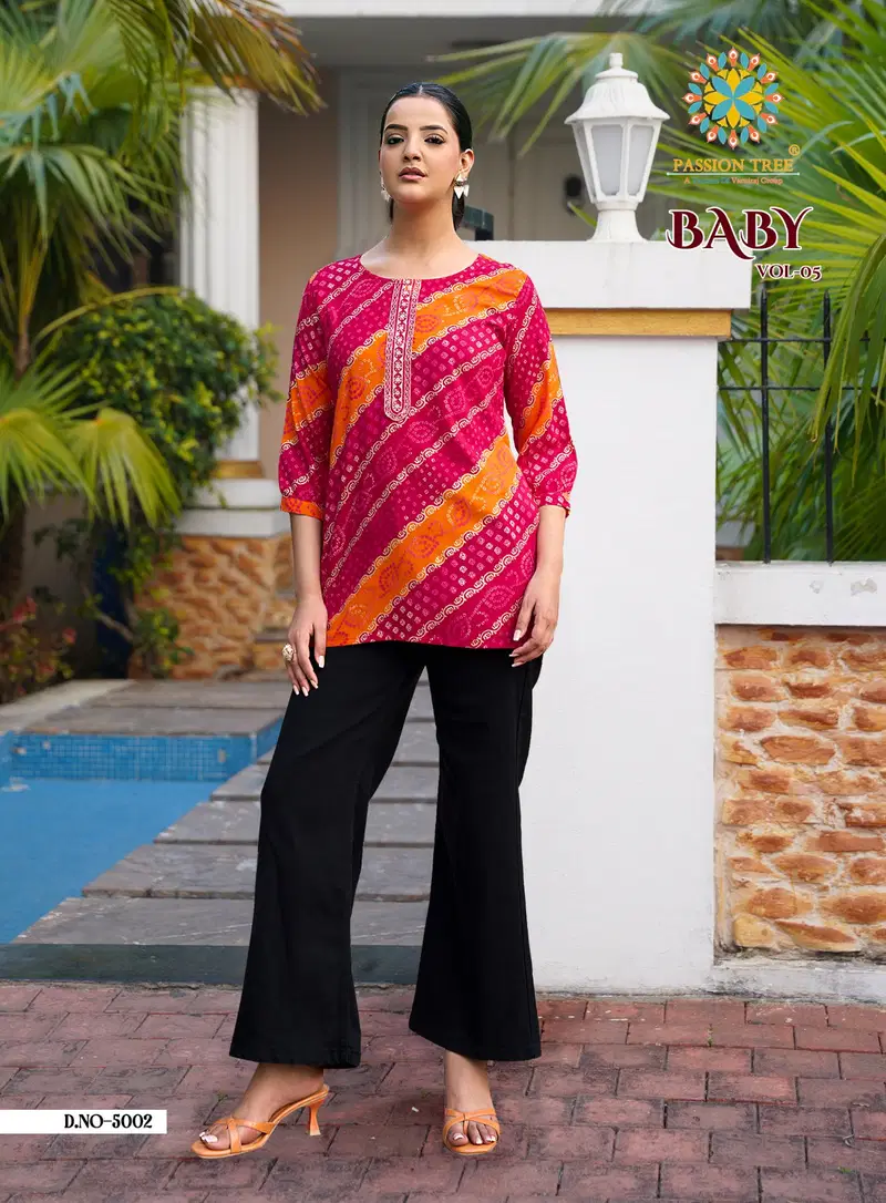 Baby Vol 5 By Passion Tree Rayon Foil Printed Short Top Collection