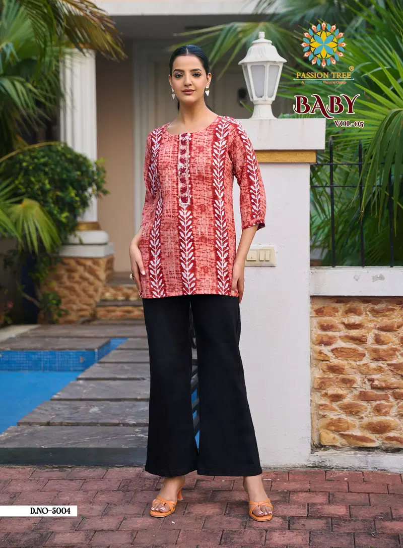 Baby Vol 5 By Passion Tree Rayon Foil Printed Short Top Collection