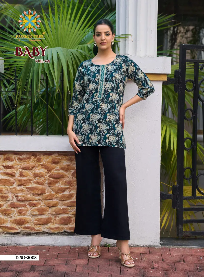 Baby Vol 5 By Passion Tree Rayon Foil Printed Short Top Collection