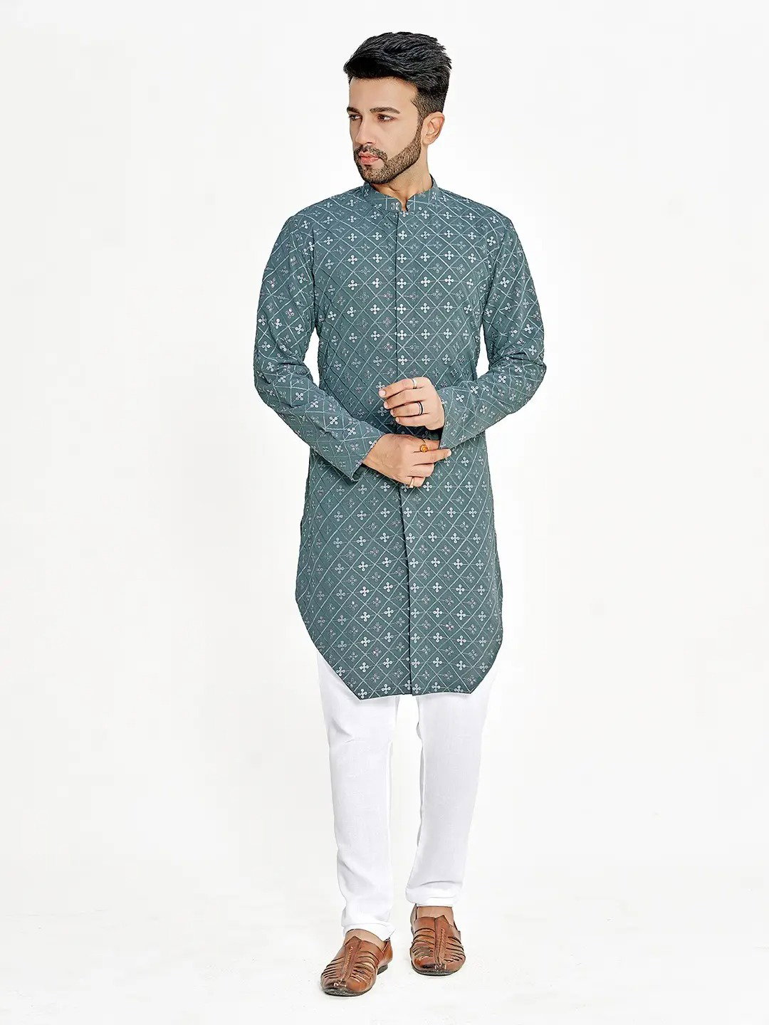 Shee Star 4 Georgette Embroidery Wedding Wear Mens Kurta