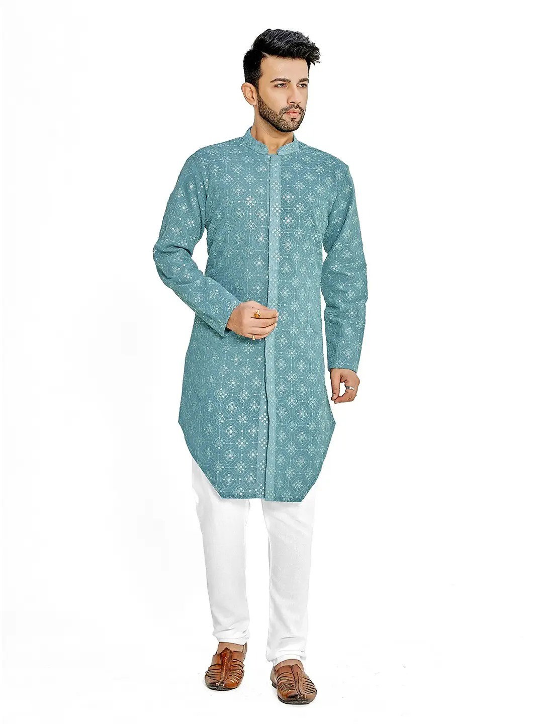 Shee Star 4 Georgette Embroidery Wedding Wear Mens Kurta
