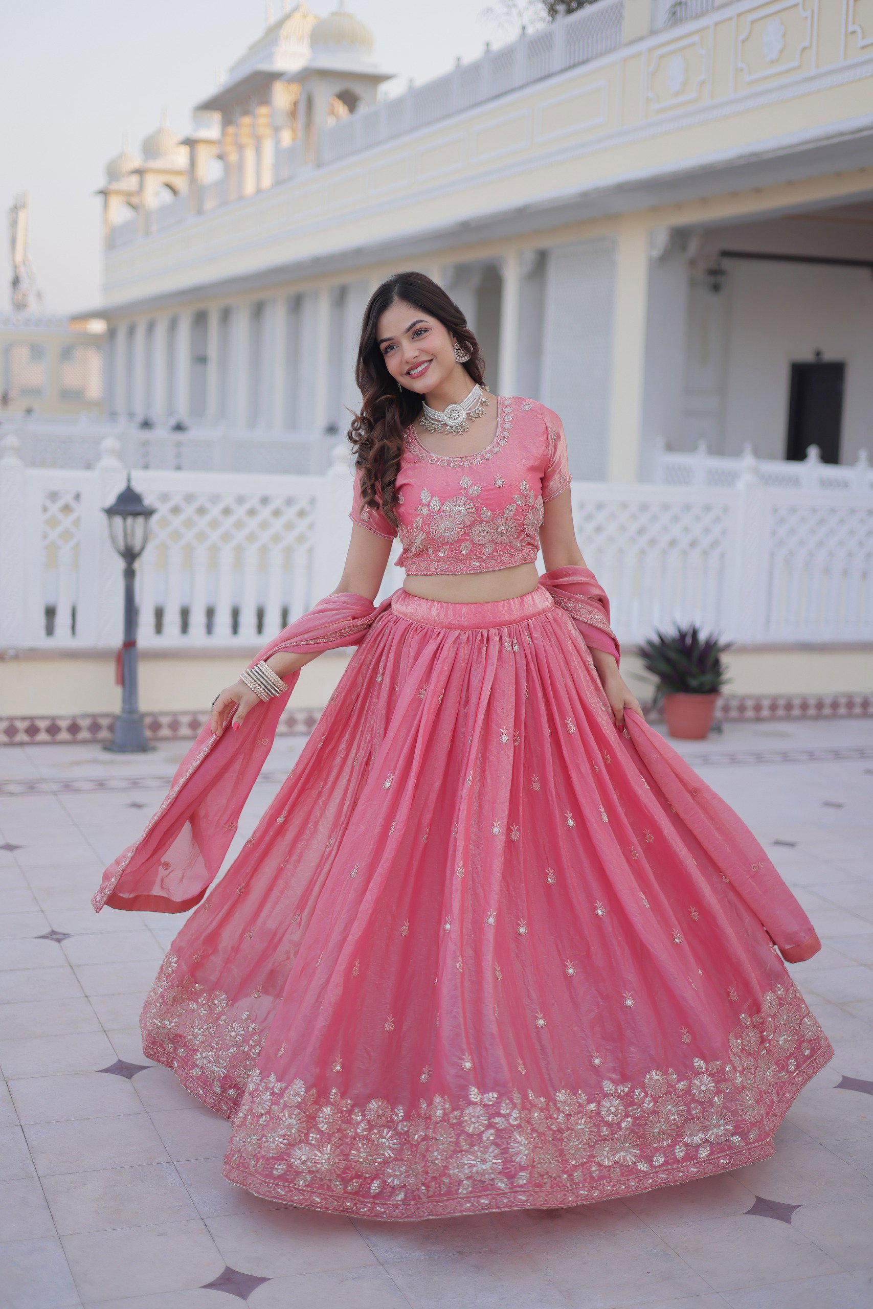 Lekha KA 5063 Fendi Silk Sequins Zari Thread Embroidery Work Lehenga Choli