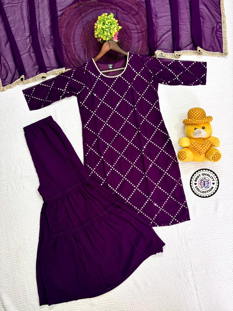 Lekha KL 5133 Faux Georgette Embroidery Kurti Bottom With Dupatta