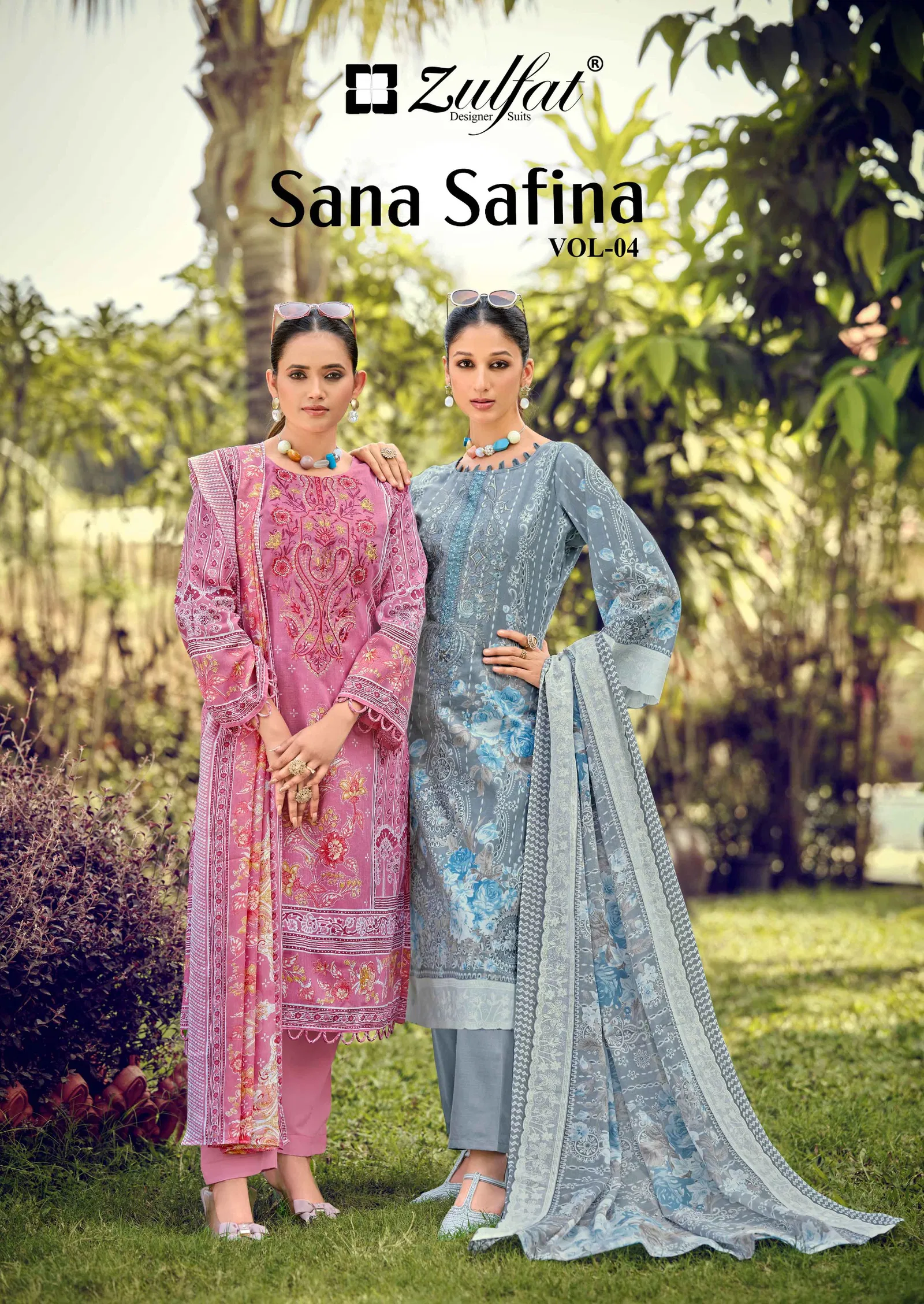 Zulfat Sana Safina Vol 4 Cotton Print With Embroidered Dress Material