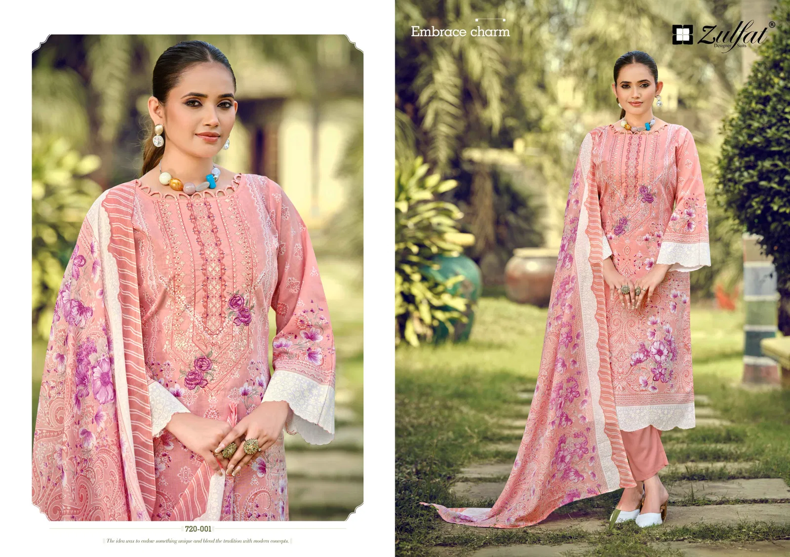 Zulfat Sana Safina Vol 4 Cotton Print With Embroidered Dress Material