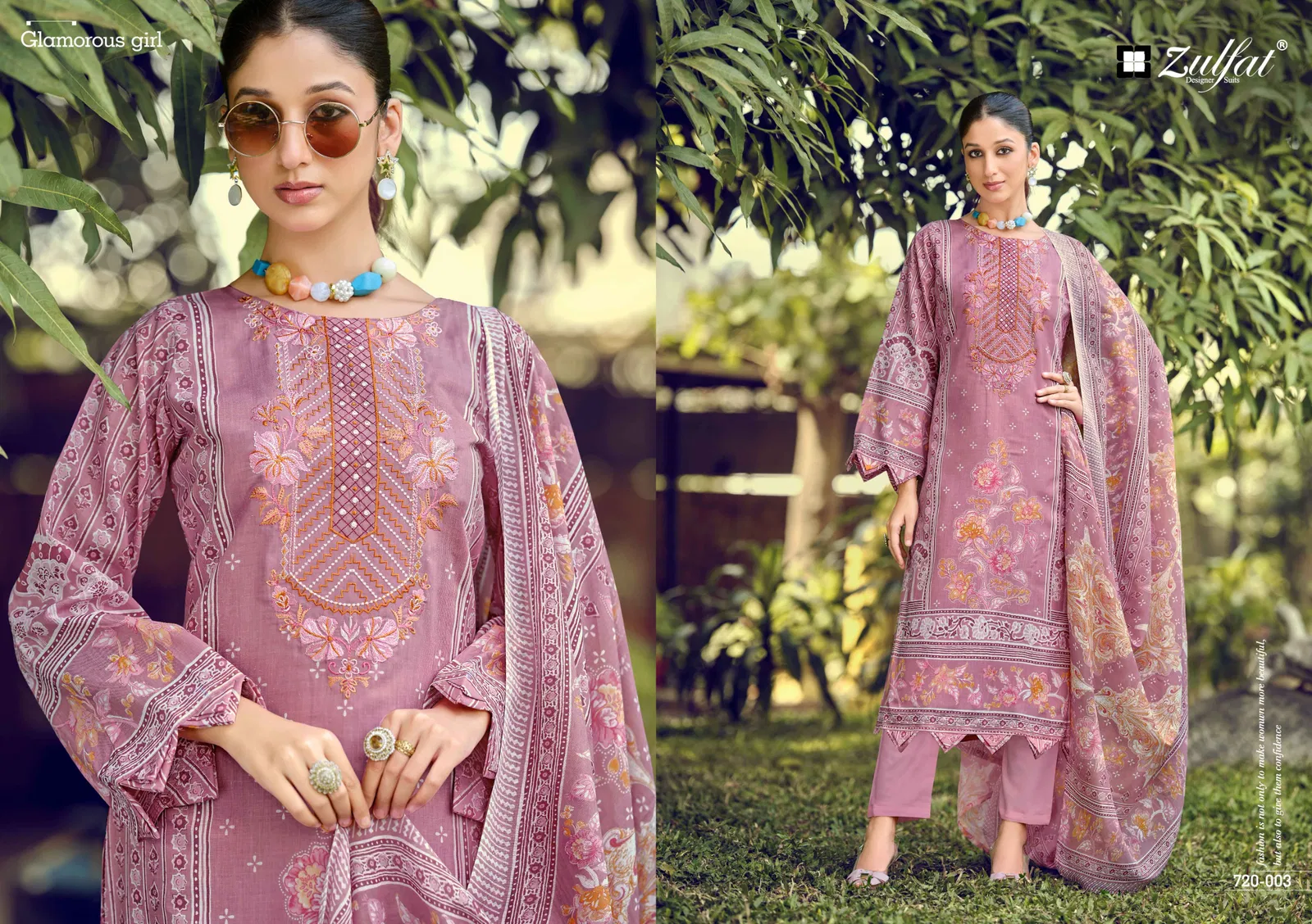Zulfat Sana Safina Vol 4 Cotton Print With Embroidered Dress Material