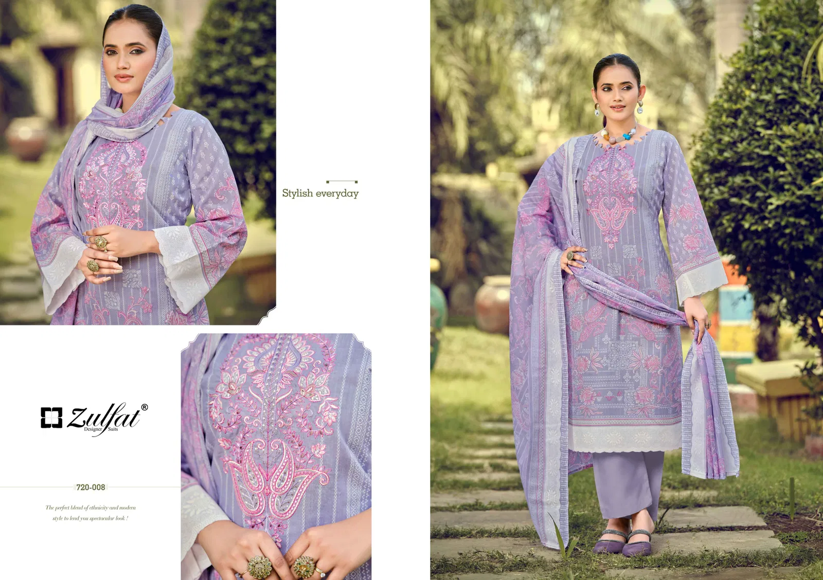 Zulfat Sana Safina Vol 4 Cotton Print With Embroidered Dress Material