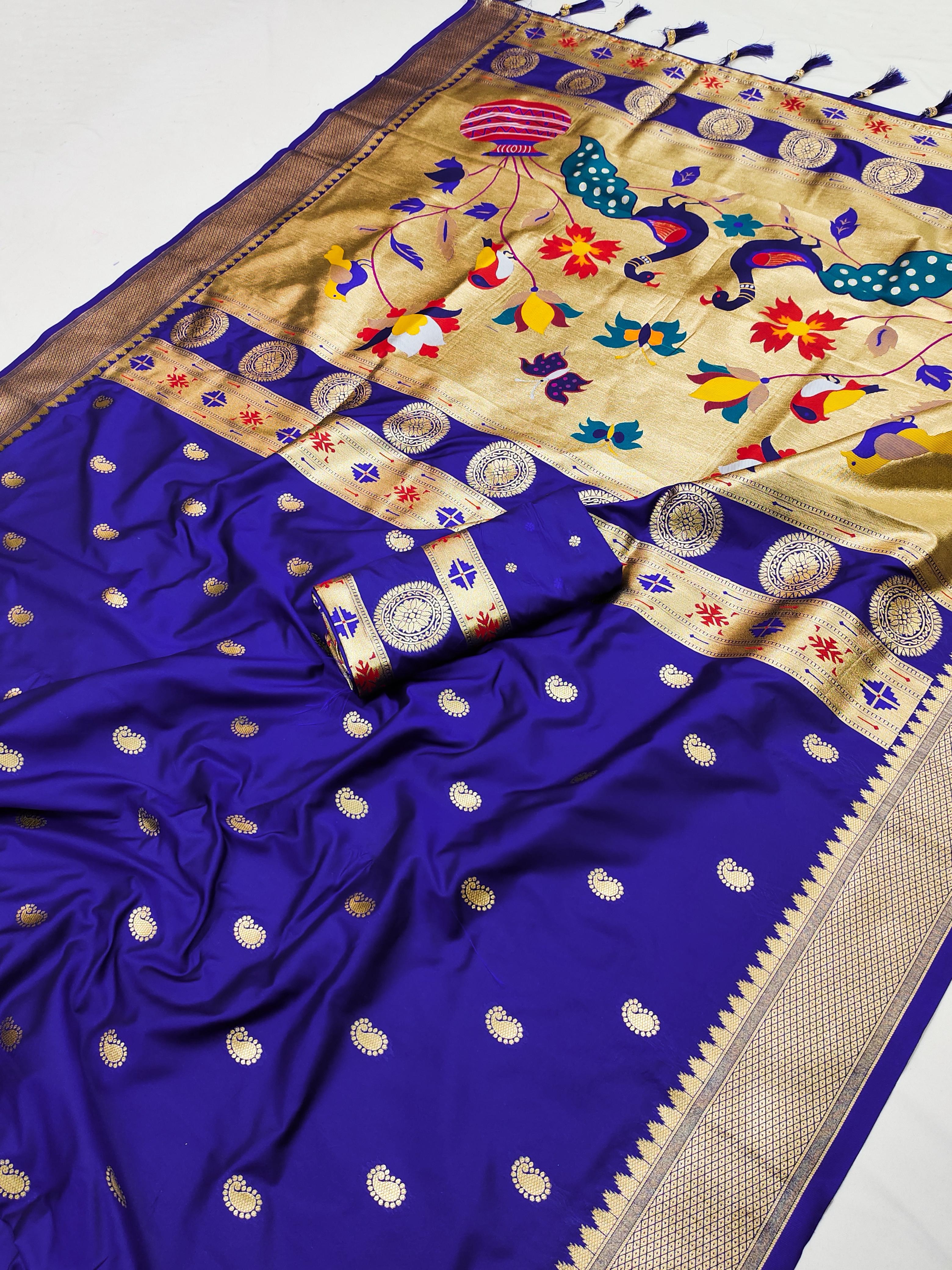 Lekha MN Traditional Paithani Pethani Silk Zari Weaving Saree
