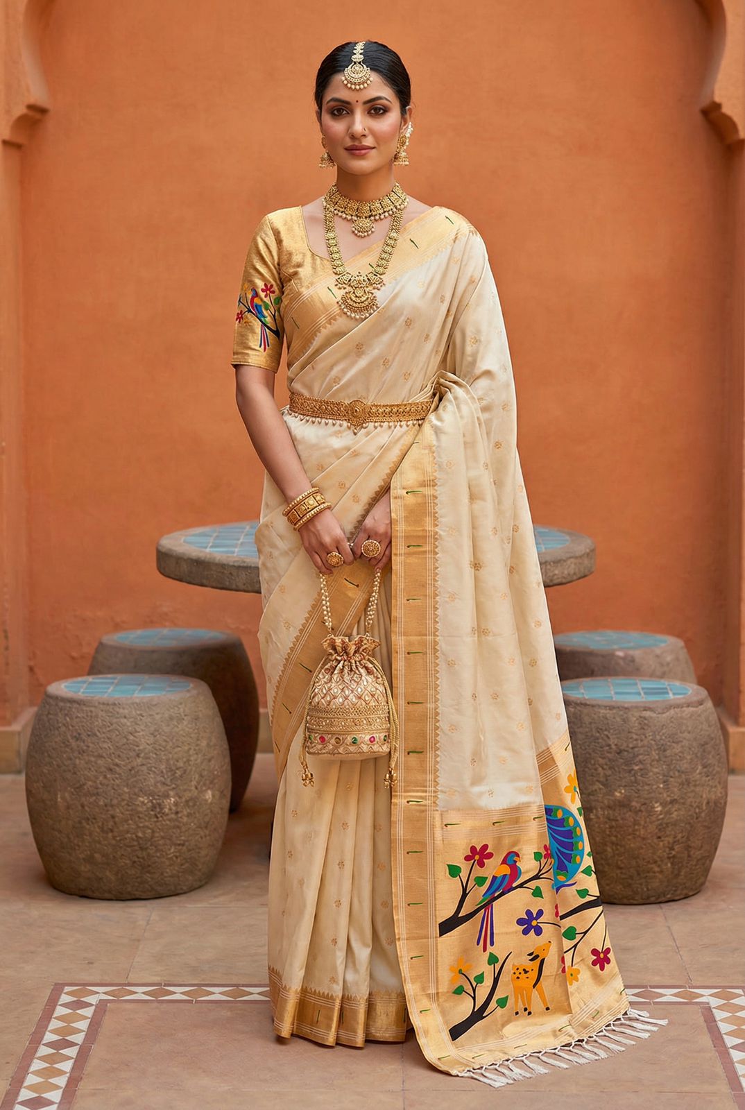 Lekha MN Pavitra Vol 1 Pethani Silk Zari Weaving Saree