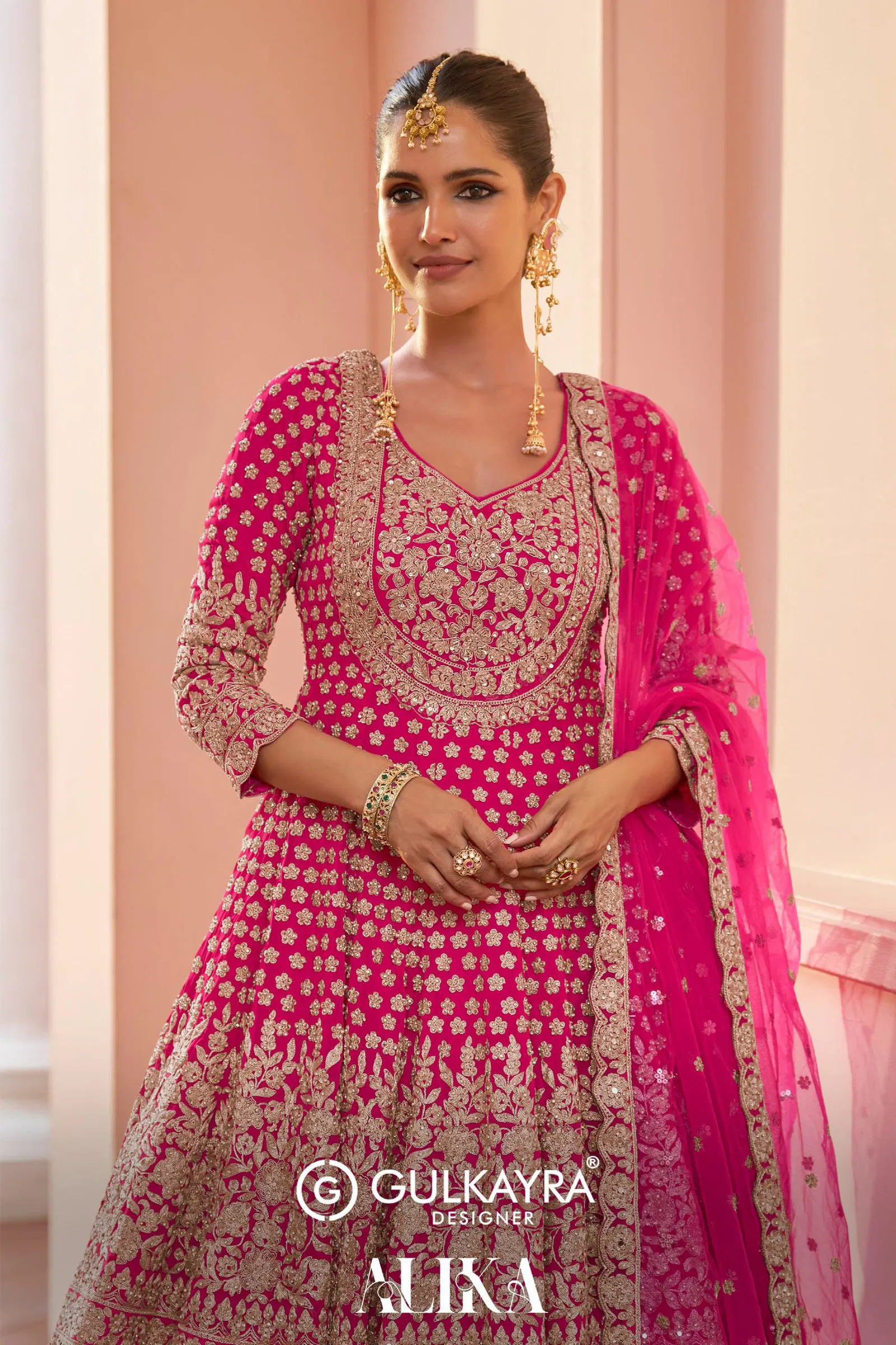 Gulkayra Alika Georgette Embroidery Work Designer Indo Western Collection