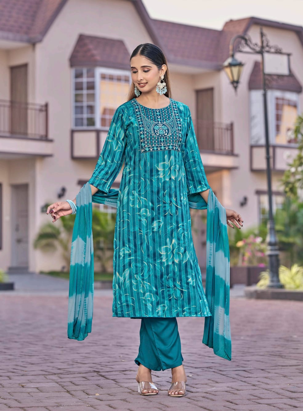 Mystic 9 Rubina Vol 1 Rayon Dull Patta Kurti Bottom With Dupatta