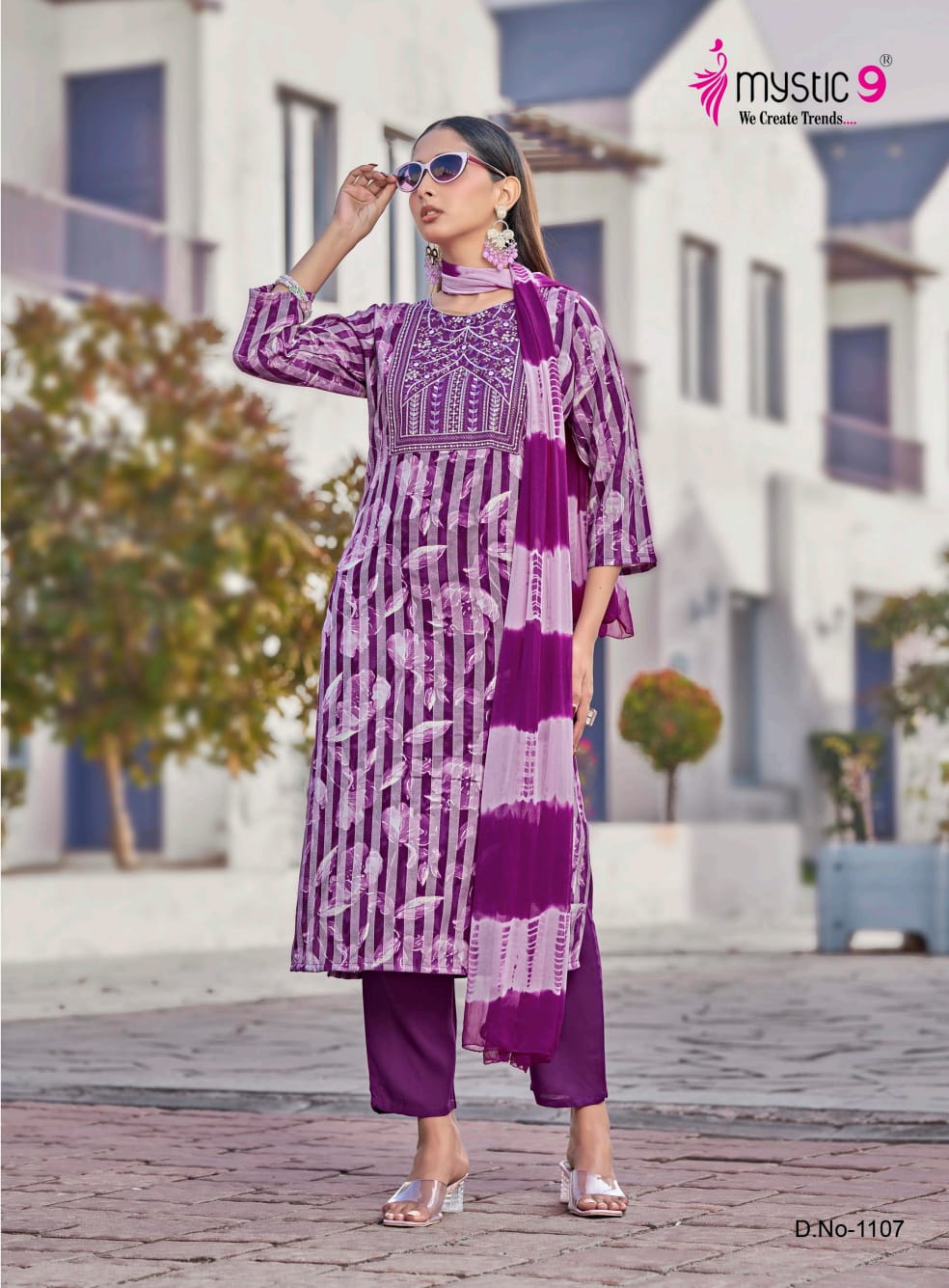 Mystic 9 Rubina Vol 1 Rayon Dull Patta Kurti Bottom With Dupatta