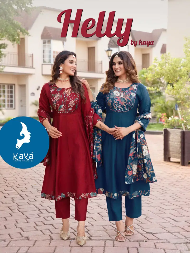 Kaya Helly Vertican Casual Wear Kurti Pant And Dupatta