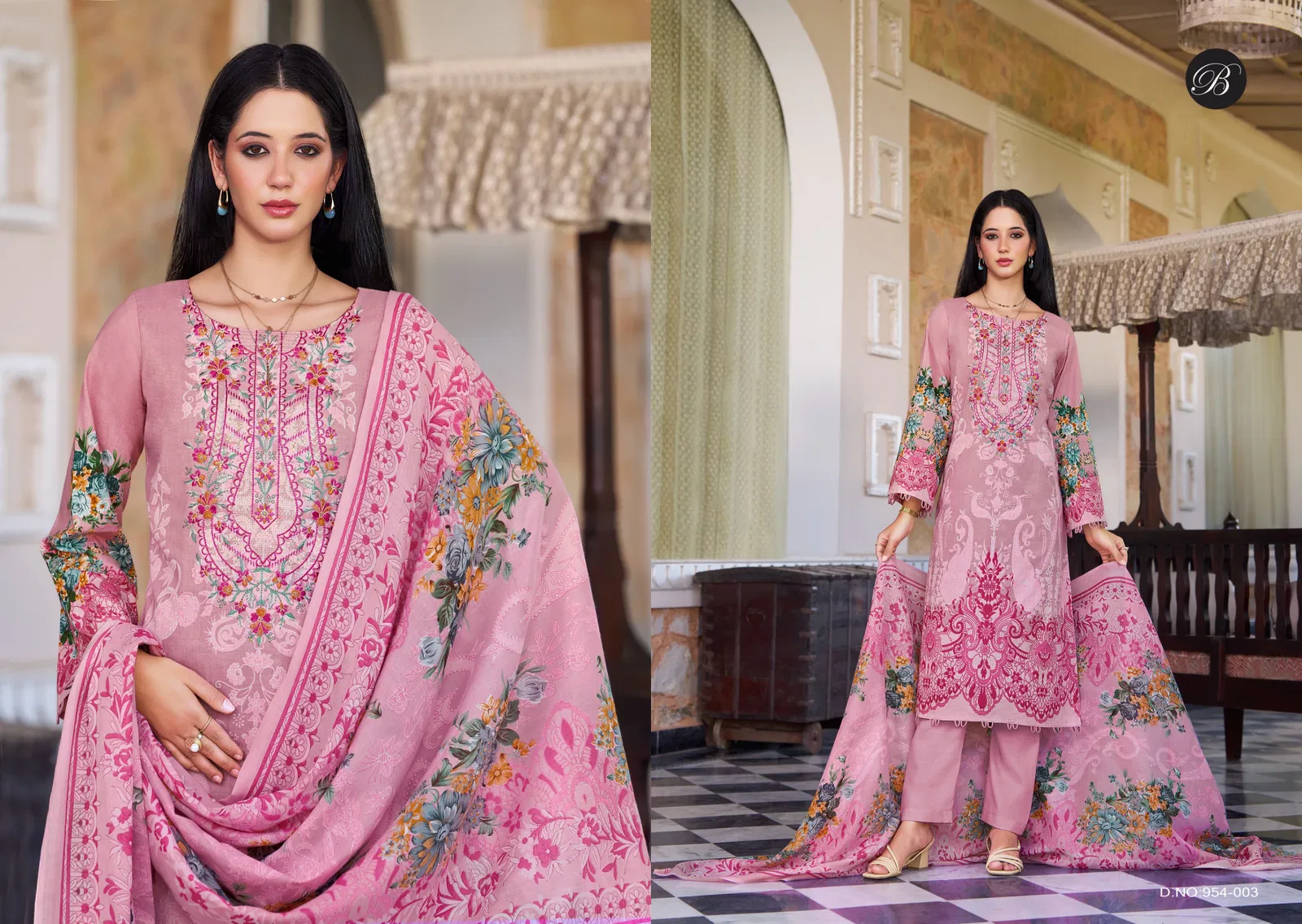 Belliza Naira Vol 132 Cotton Digital Print Embroidery Dress Material