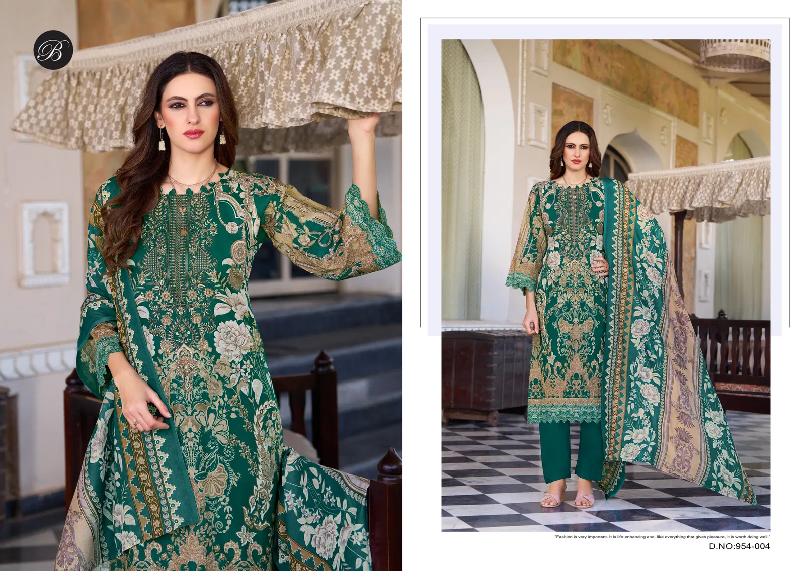 Belliza Naira Vol 132 Cotton Digital Print Embroidery Dress Material