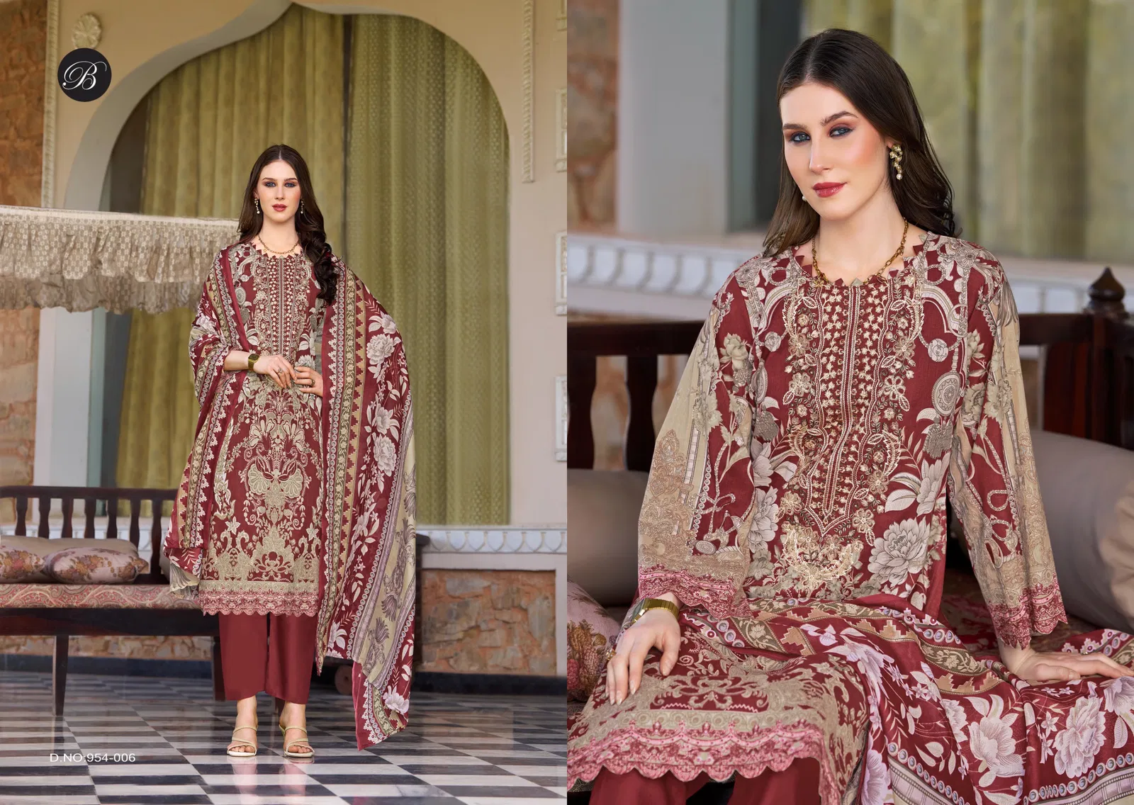 Belliza Naira Vol 132 Cotton Digital Print Embroidery Dress Material