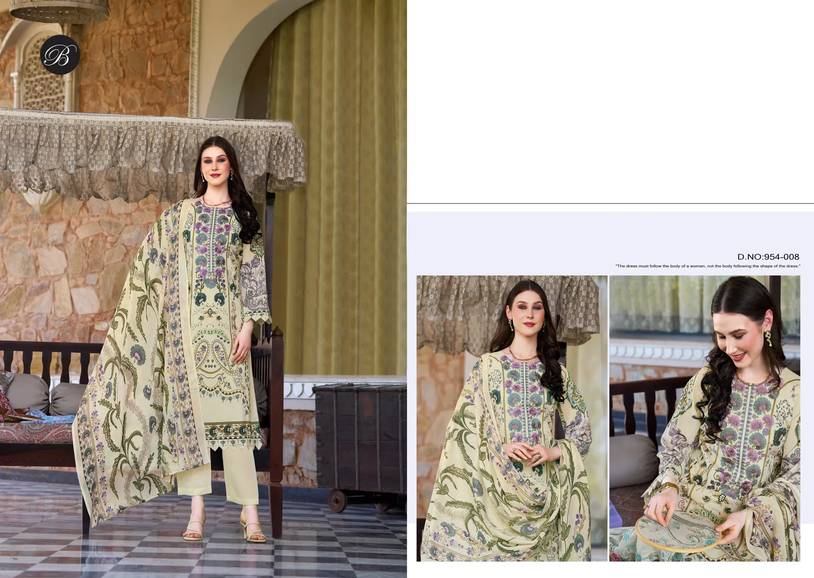 Belliza Naira Vol 132 Cotton Digital Print Embroidery Dress Material