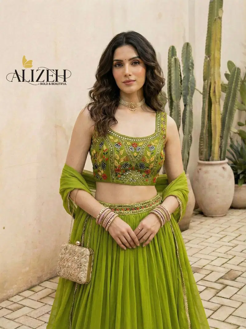 Alizeh 9006 And 9007 Georgette Designer Wear Lehenga Choli Collection