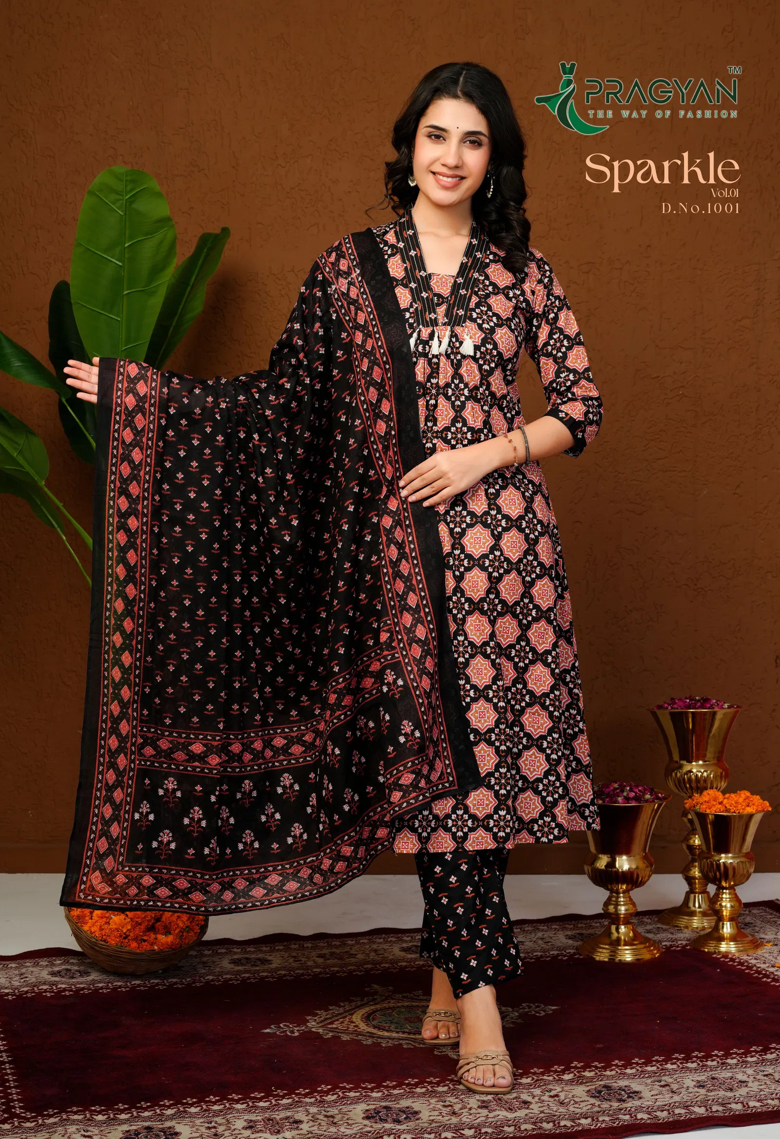 Pragyan Sparkle Vol 1 Cambric Cotton Aline Kurti Set Collection