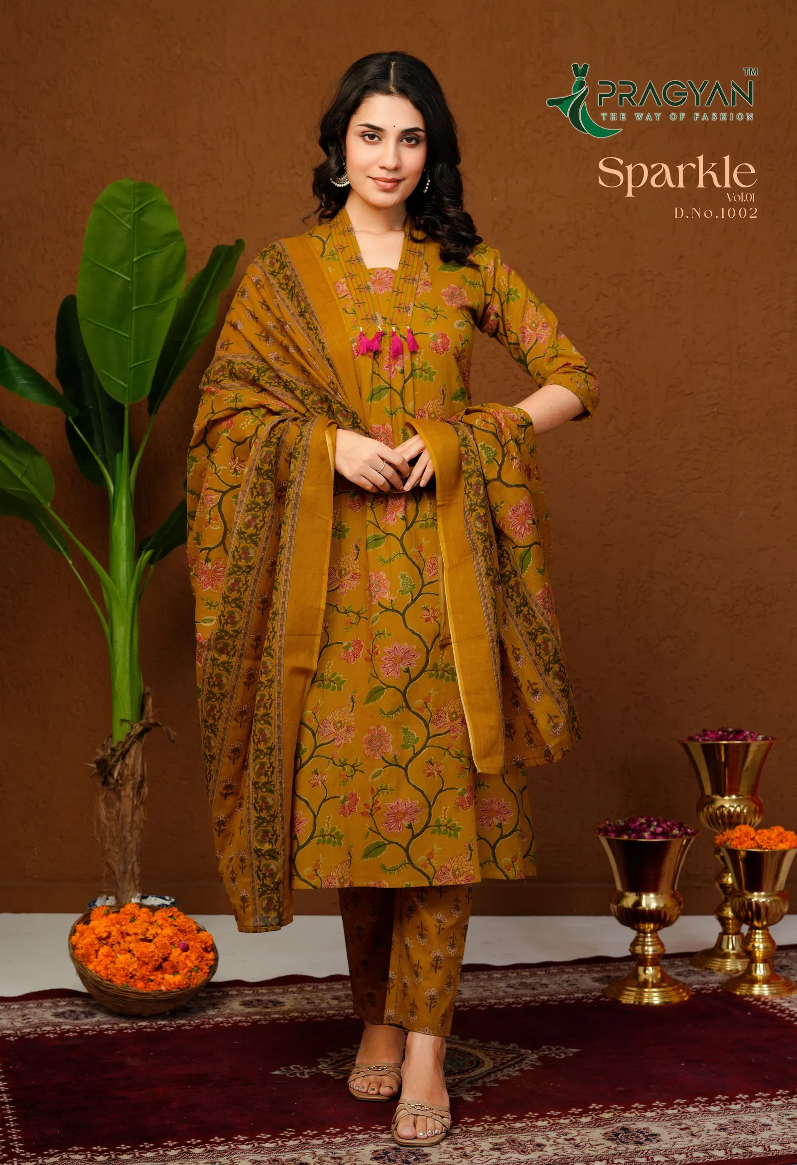 Pragyan Sparkle Vol 1 Cambric Cotton Aline Kurti Set Collection