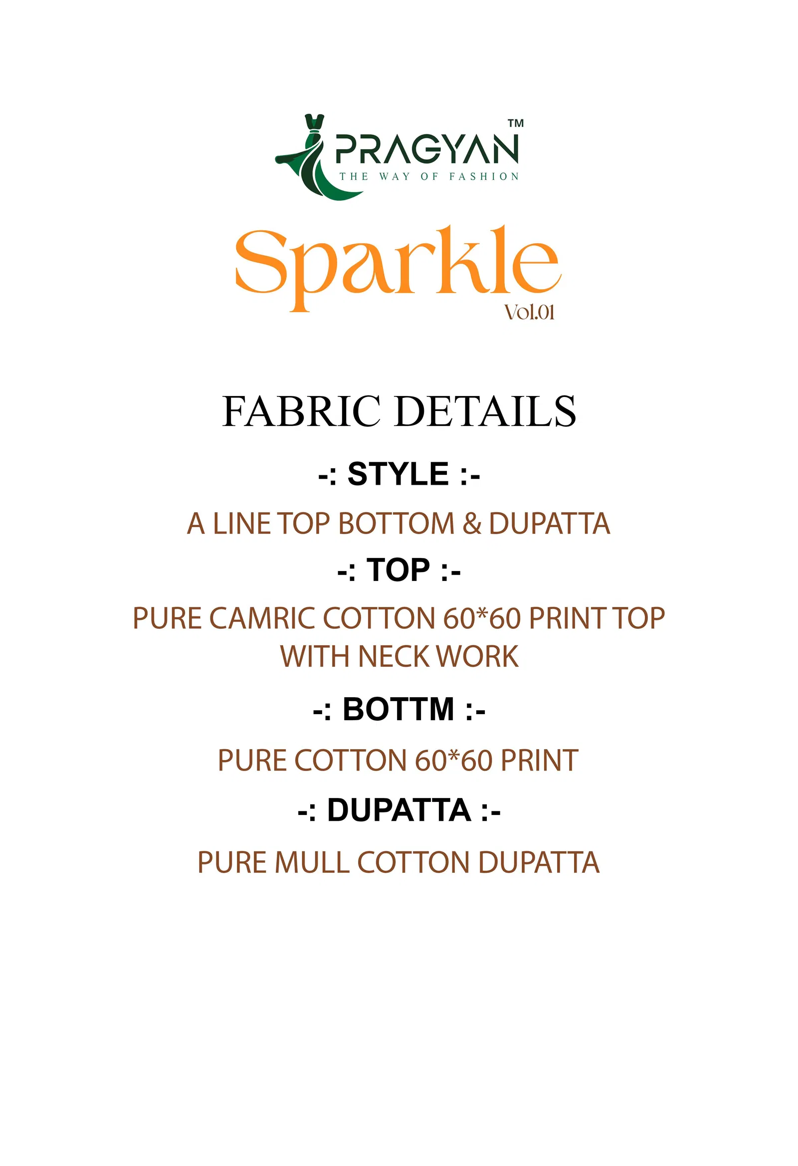 Pragyan Sparkle Vol 1 Cambric Cotton Aline Kurti Set Collection