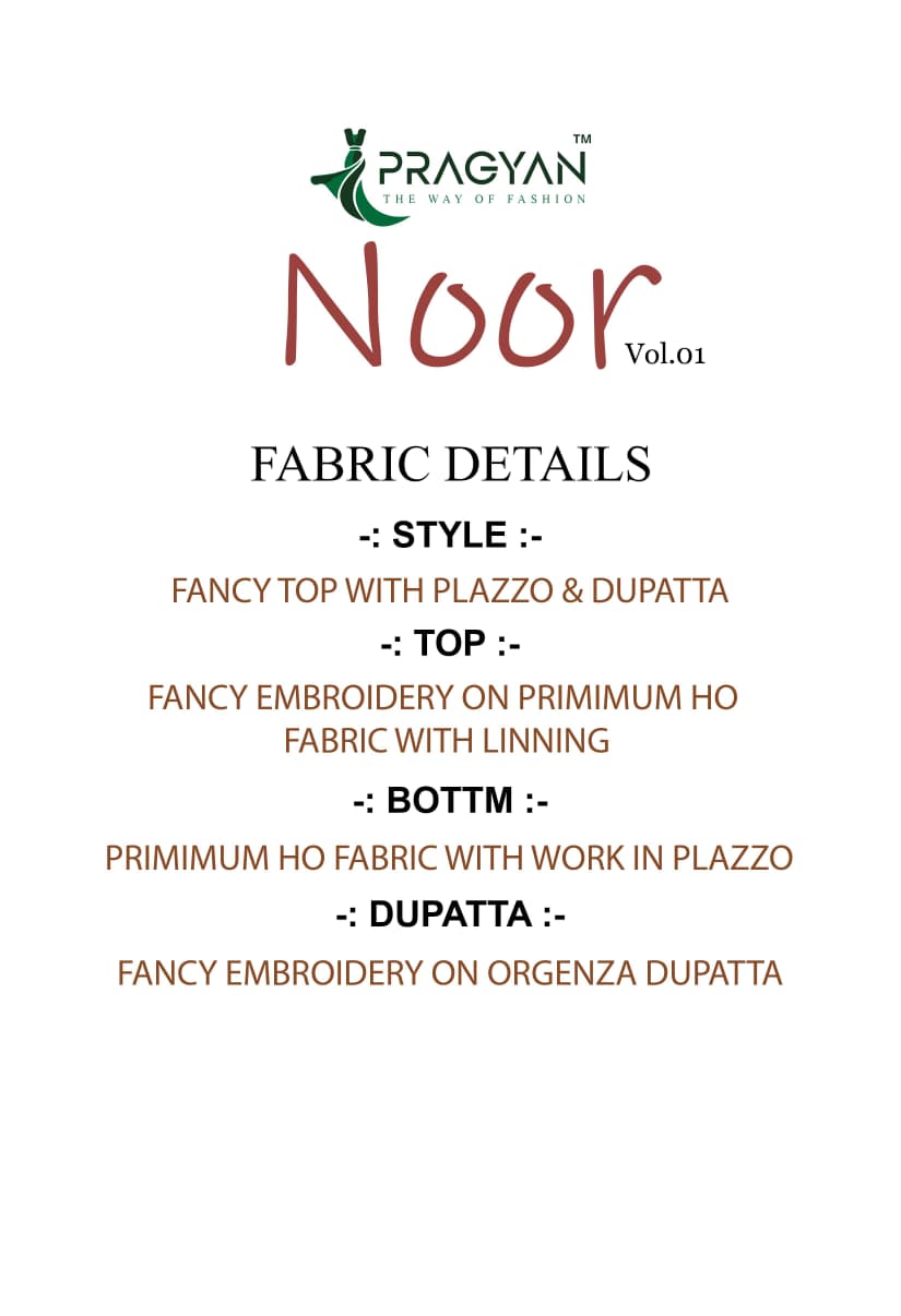 Pragyan Noor Vol 1 HO Silk Fancy Embroidery Kurti Bottom With Dupatta