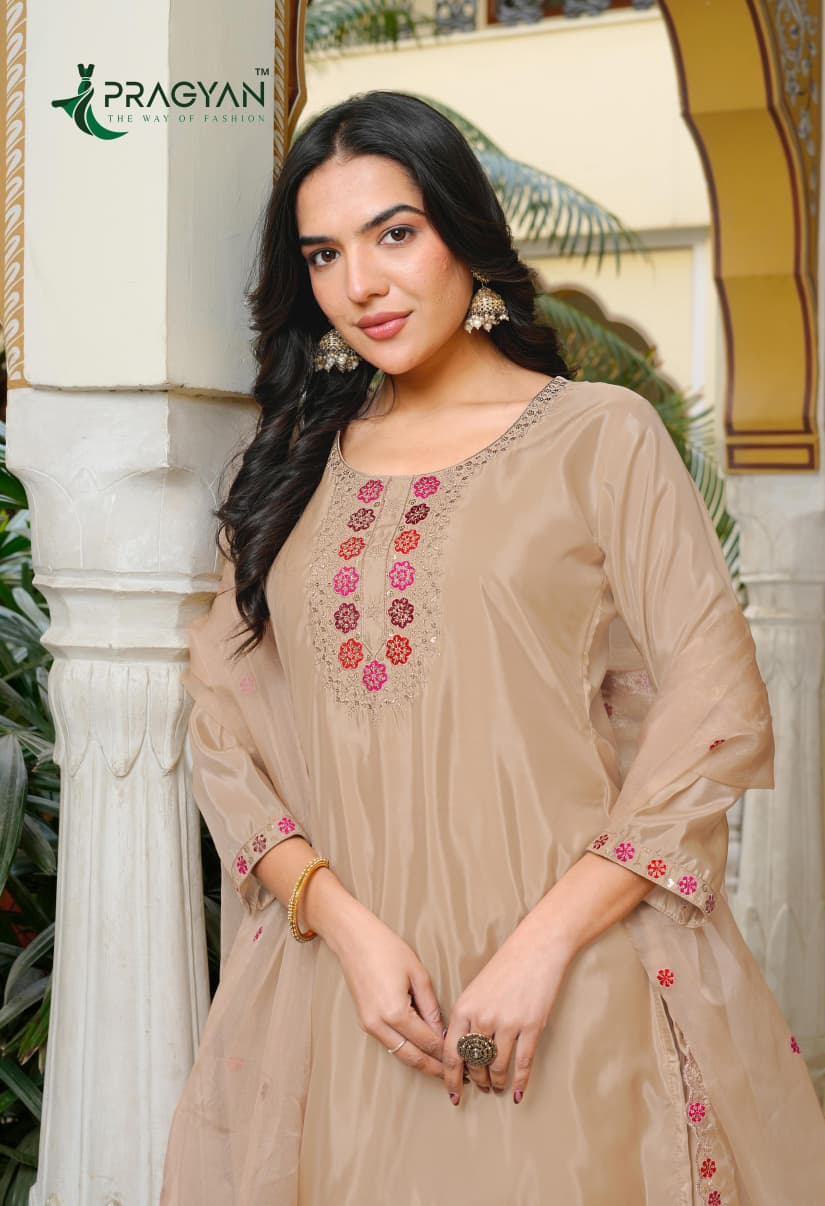 Pragyan Noor Vol 1 HO Silk Fancy Embroidery Kurti Bottom With Dupatta