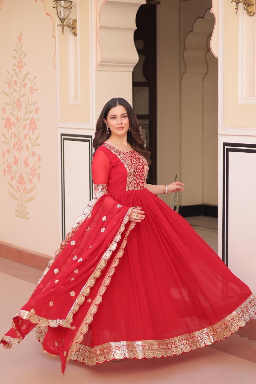 NCO 11 Faux Blooming Embroidery Zari Sequins Gown Collection